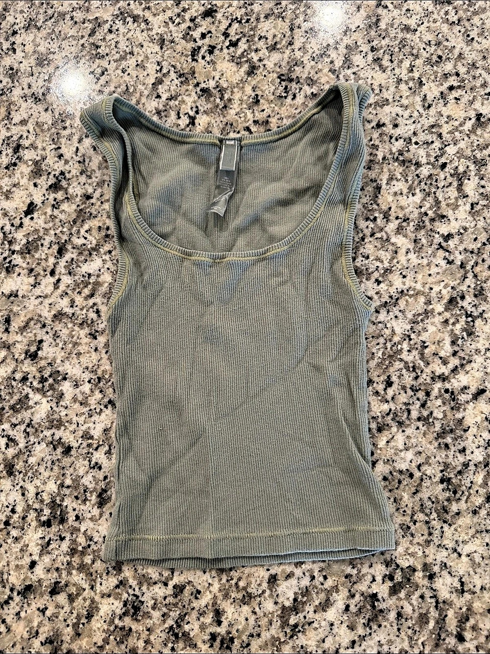 Madewell Ribbed Tank Top in Green Size Small